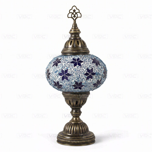 Blue turkish mosaic table - table, lamp