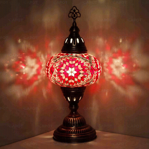 Red turkish mosaic bedside - red,