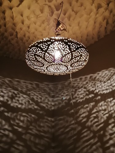 Moroccan round pendant - , brass